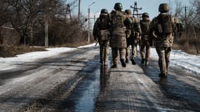 Des soldats ukrainiens à Siversk le 17 février 2023, image d'illustration 