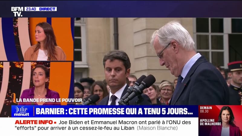 LA BANDE PREND LE POUVOIR - Michel Barnier: cette promesse qui a tenu 5 jours...