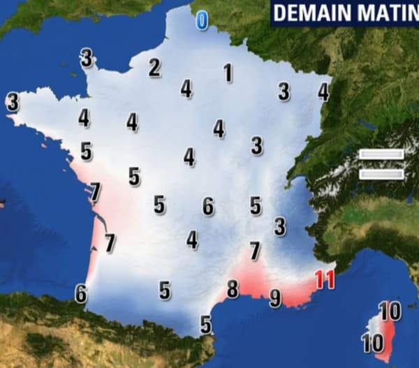 Les températures de ce mardi 11 janvier 2018 Les températures de ce mardi 11 janvier 2018