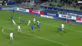 Le retourné de Rafiki Saïd lors de Troyes-Bastia, le 28 février 2025.