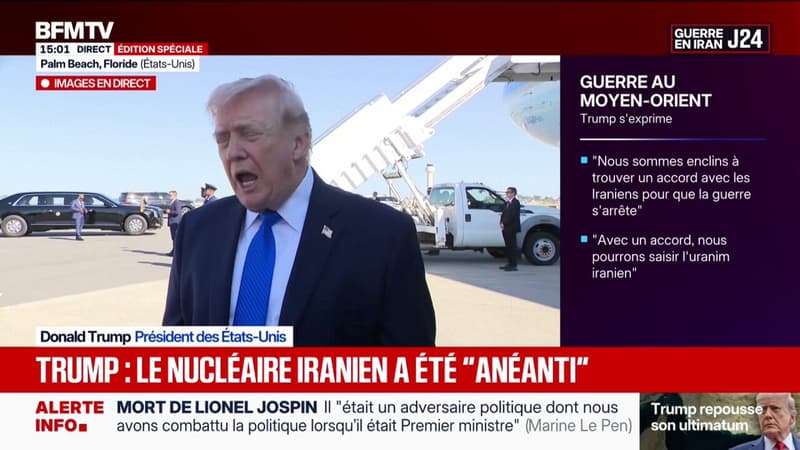 "Tout le monde dans le régime (iranien) a été tué, donc forcément il y aura un changement de régime", assure Donald Trump