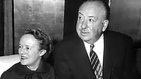 Alfred Hitchcock et sa femme, Emma, en novembre 1955.