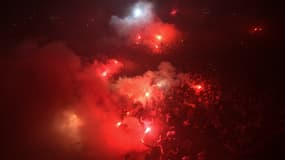 Les célébrations de l'Eintracht Francfort après le sacre en Ligue Europa, le 19 mai 2022