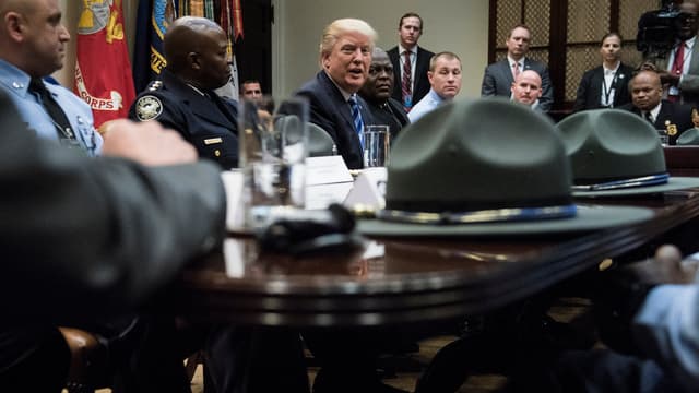 Donald Trump à la Maison Blanche, le 13 avril 2017.