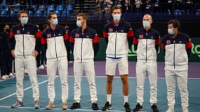 L'équipe de France de Coupe Davis à Pau, le 5 mars 2022.
