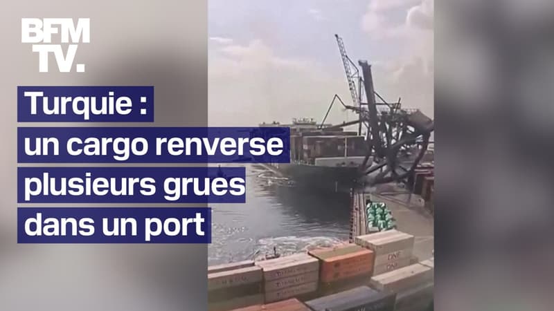 Turquie: un cargo rate sa manoeuvre dans le port et fait chuter plusieurs grues