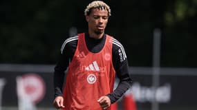 Hugo Ekitike à l'entraînement avec l'Eintracht Francfort, le 18 juillet 2025.