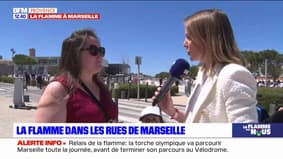 Marseille: Élodie est venue de Montpellier avec sa famille pour voir passer la flamme olympique