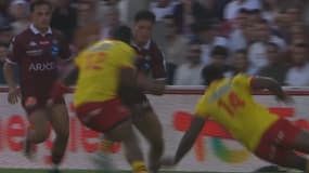 Nicolas Depoortère victime d'un très violent choc à la tête lors du match de Top 14 entre l'UBB et Perpignan, 12 octobre 2024