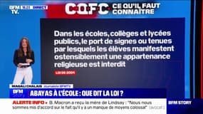 Que dit la loi sur le port des abayas au sein de l'école?