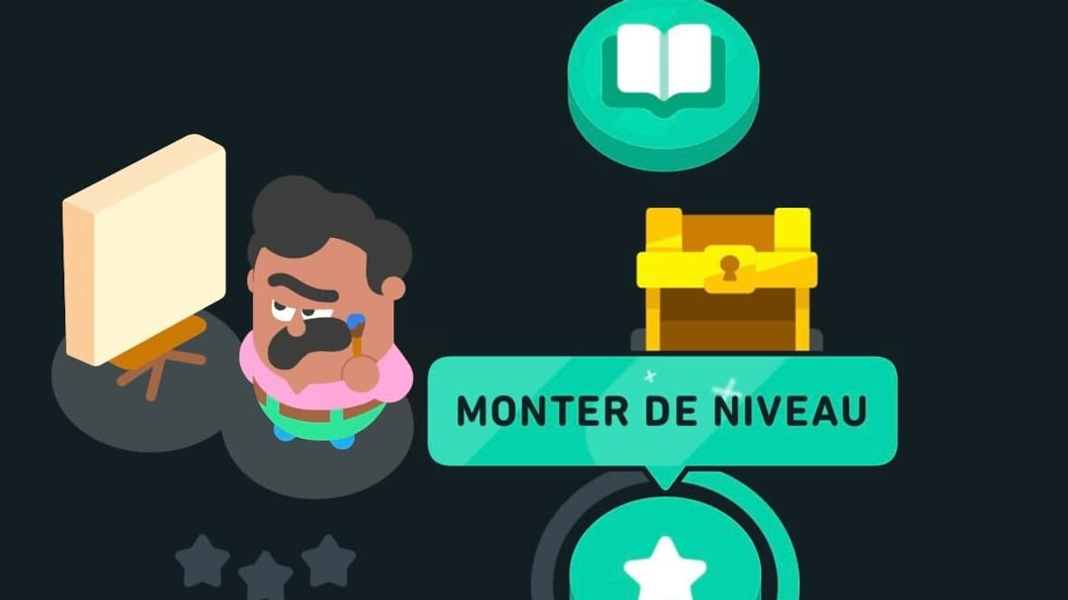 Duolingo propose une interface très colorée à la manière d'un jeu vidéo