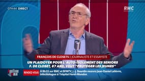 Le plaidoyer de François de Closets sur RMC: "Est-il normal de fiche en l'air la vie des futures générations pour sauver les plus de 80 ans?" 