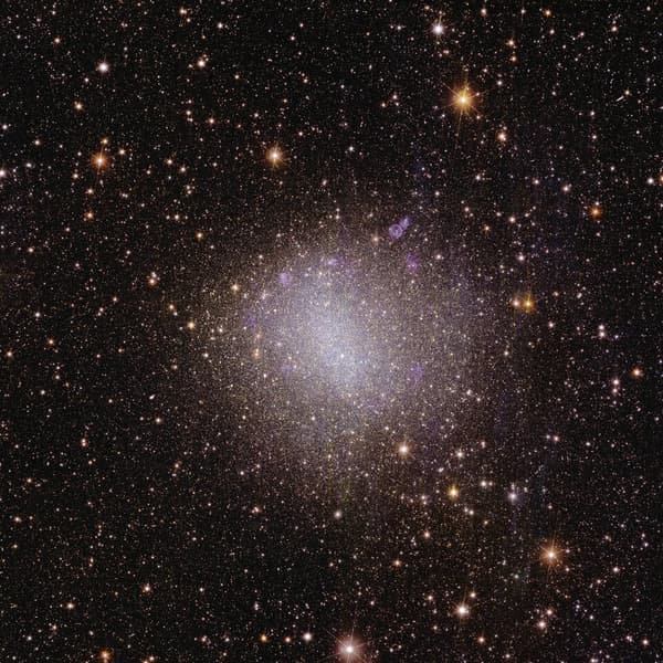 Une des premières images en couleurs du cosmos prises par le satellite Euclid, montrant la galaxie irrégulière NGC 6822.