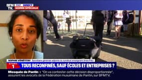 Pour Sophie Vénétitay (Snes-FSU), si les écoles restent ouvertes, "il va falloir renforcer le protocole sanitaire"