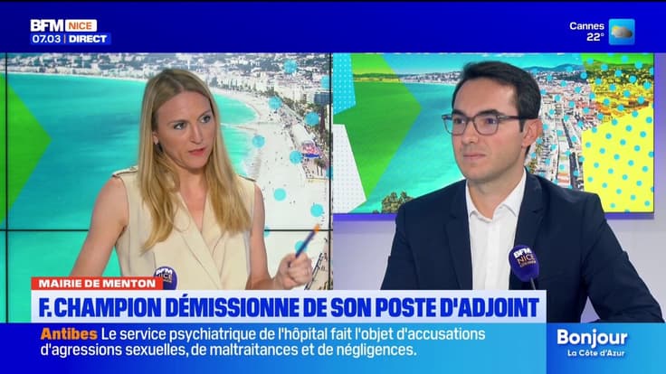 Menton : Florent Champion démissionne de son poste d'adjoint, il s'exprime sur BFM Nice Côte d'Azur