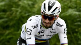 Julian Alaphilippe (Deceuninck) lors de la 1re étape du Tour de France, entre Brest et Landerneau, le 26 juin 2021