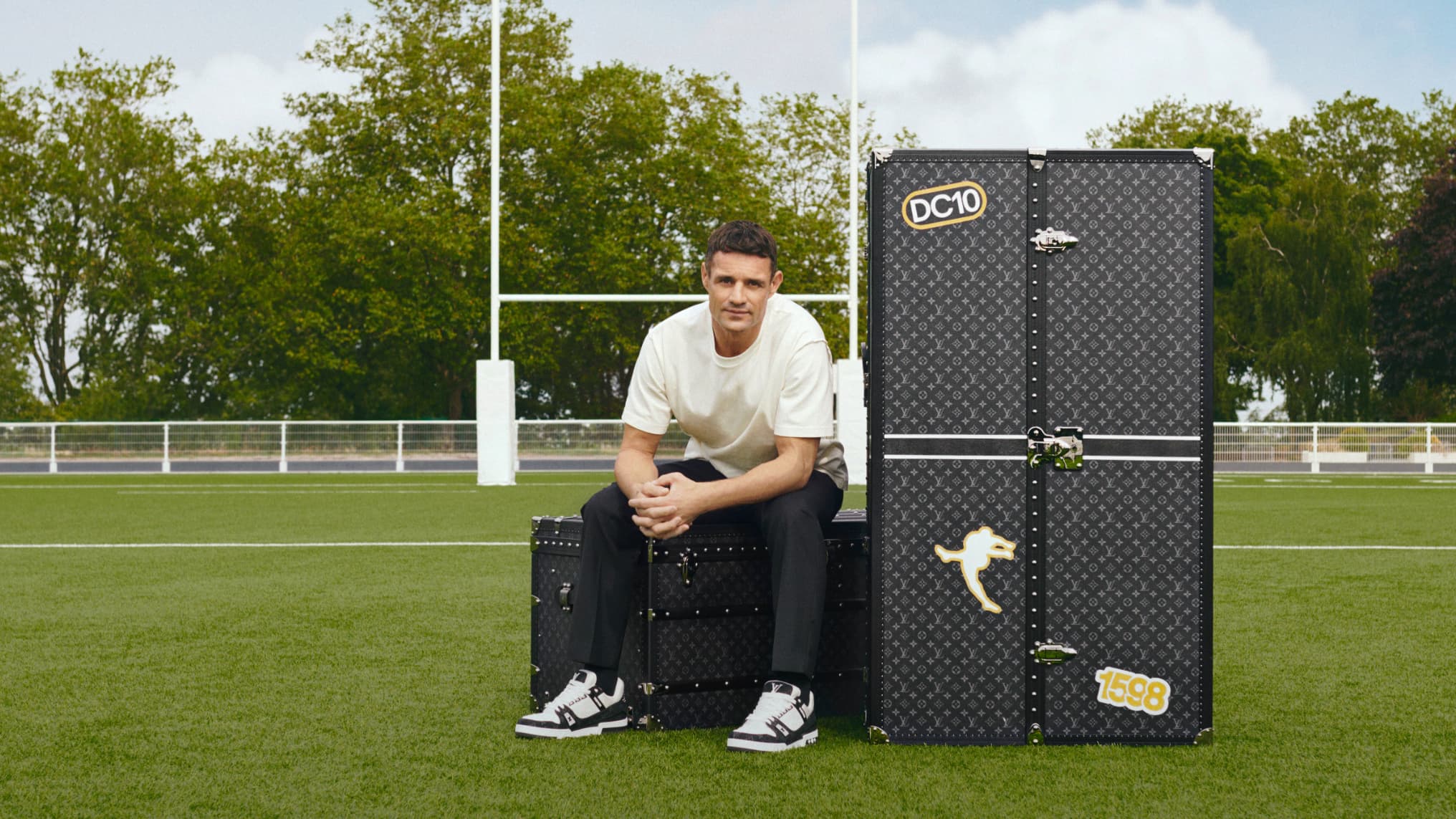 Deluxe rugby set by Louis Vuitton designer and athlete Dan Carter