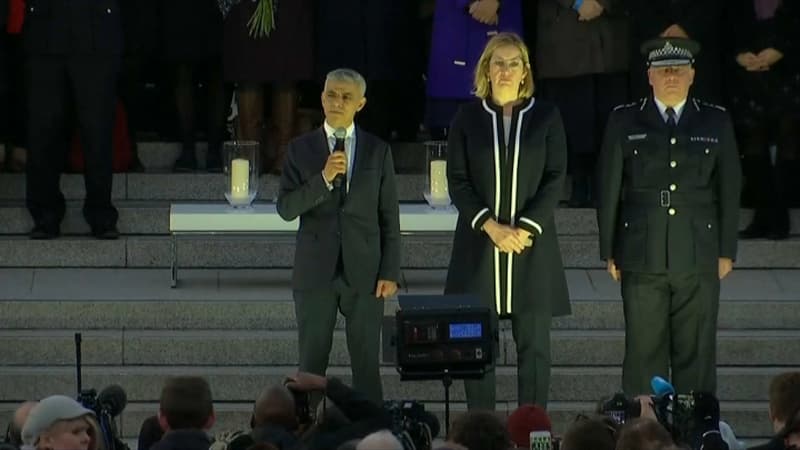 Sadiq Khan lors d'un rassemblement à Trafagal Square