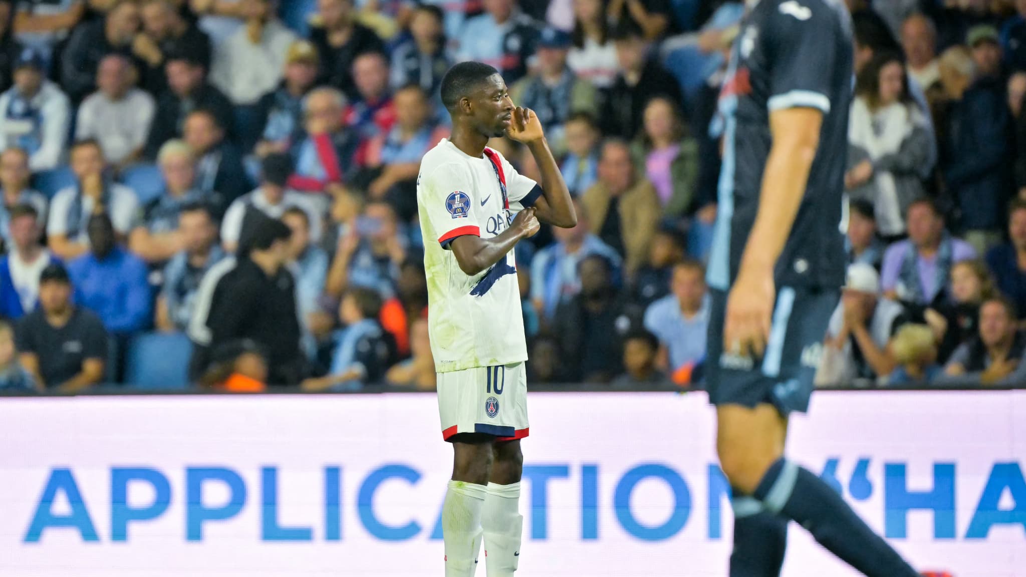 L'attaquant du PSG Ousmane Dembélé face au Havre le 16 août 2024 L'attaquant du PSG Ousmane Dembélé face au Havre le 16 août 2024