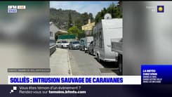  Var: la D554 bloquée par 150 caravanes de gens du voyage entre Solliès-Toucas et Solliès-Pont