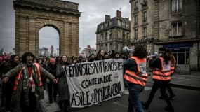 Manifestation contre la loi immigration, à Paris, le 14 janvier 2024