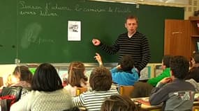 Une classe bilingue franco-provençal, une langue occitane, à Orange (Vaucluse) mardi.
