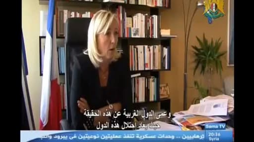 L'entretien de Marine Le Pen diffusé à la télévision syrienne et visible sur Youtube.
