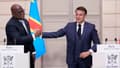 France's President Emmanuel Macron (R) and the President of the Democratic Republic of the Congo Felix Tshisekedi, le 30 avril 2024.