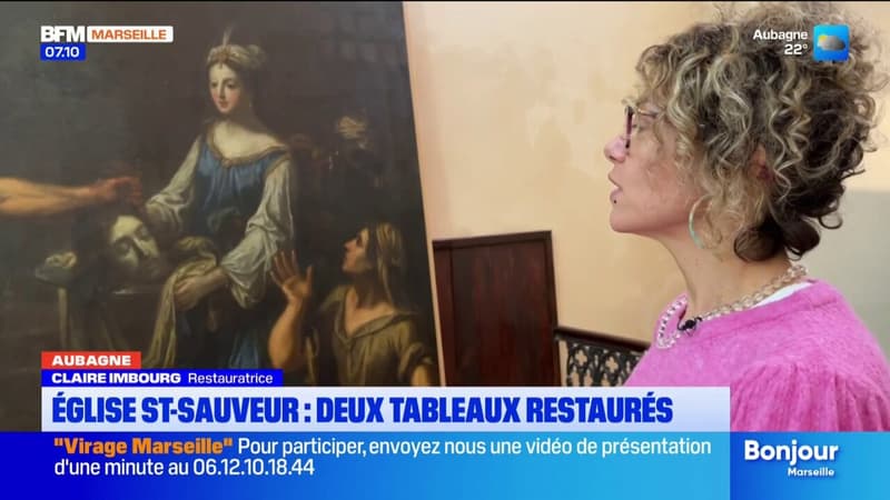 Aubagne: deux tableaux de l'église Saint-Sauveur en cours de restauration