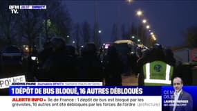 Grève en Île-de-France: 1 dépôt de bus bloqué, 16 autres débloqués
