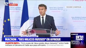 Emmanuel Macron au Cameroun: "la Russie en Afrique a beaucoup diffusé des fausses informations"