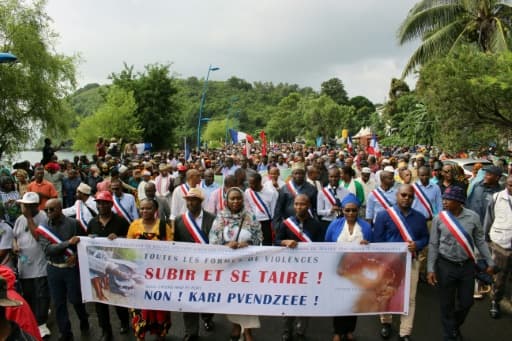 Manifestation contre l'insécurité, le 7 mars 2018 à Mamoudzou, à Mayotte Manifestation contre l'insécurité, le 7 mars 2018 à Mamoudzou, à Mayotte