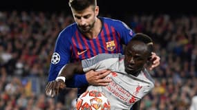 Gerard Piqué face à Liverpool en demi-finale de la Ligue des champions.