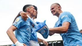 Phil Foden et Erling Haaland avec Manchester City en mai 2024.