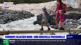 Hautes-Alpes: une nouvelle passerelle permet de traverser le torrent du Glacier noir