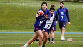 Nicolas Depoortere à l'entraînement avec le XV de France, le 6 mars 2024