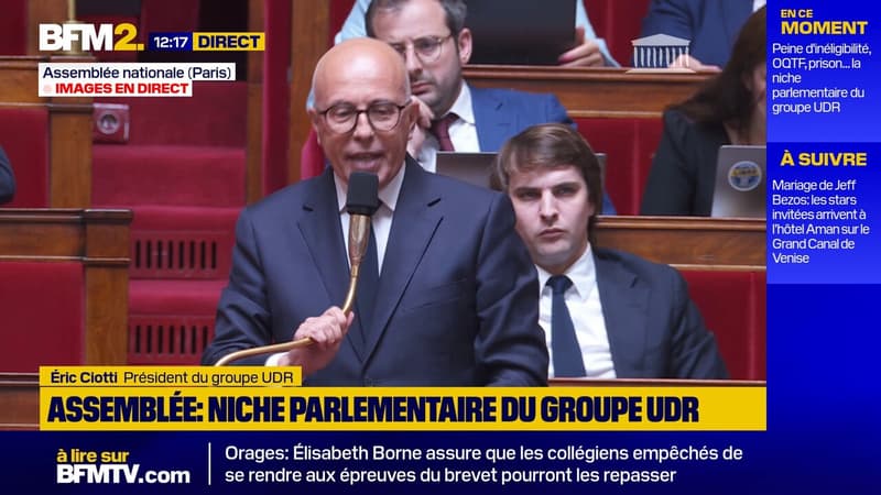 Le groupe UDR a retiré sa proposition de suppression de l'exécution provisoire des peines d'inéligibilité