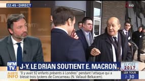 Présidentielle: Le Drian soutient Macron