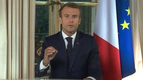 Emmanuel Macron lors de sa déclaration de mardi soir. 