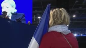 Une sympathisante de Marine Le Pen. 