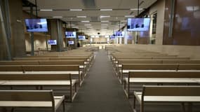 La salle d'audience construite spécialement pour le procès des attentats du 13 
novembre 2015, le 2 septembre 2021 au Palais de justice de Paris.