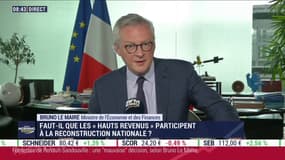 Faut-il taxer les hauts revenus pour la reconstruction nationale? "Je me méfie de cette réaction", répond Bruno Le Maire