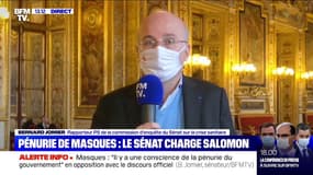 Pénurie de masques: selon Bernard Jomier (PS), "quand on prend une décision et qu'on tente de la dissimuler, c'est à sa tutelle d'en tirer les conséquences"