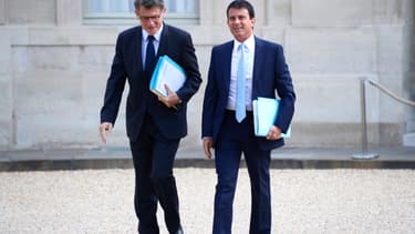 Vincent Peillon et Manuel devant le Palais de l'Élysée en août 2013.