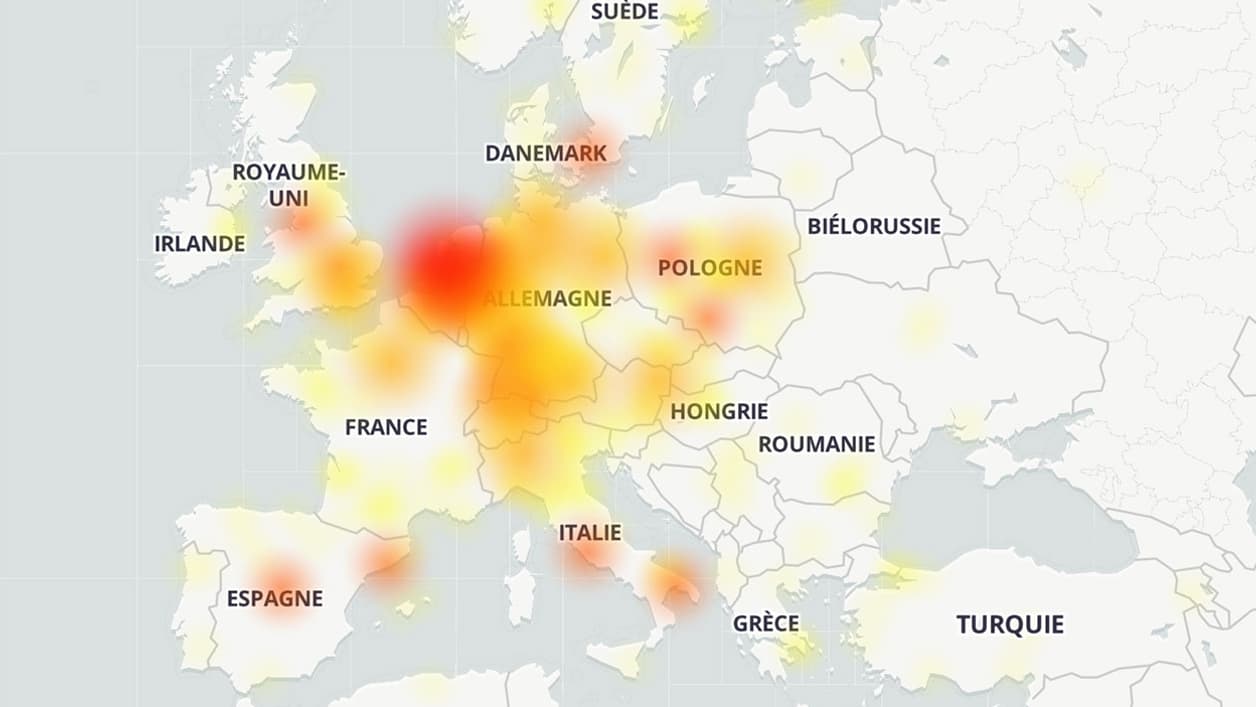 Capture d'écran du site Downdetector Capture d'écran du site Downdetector