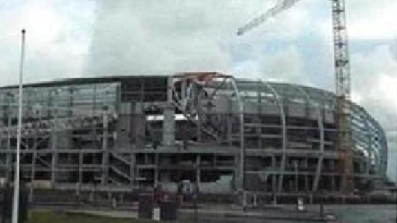 Le stade de Lille, actuellement en chantier