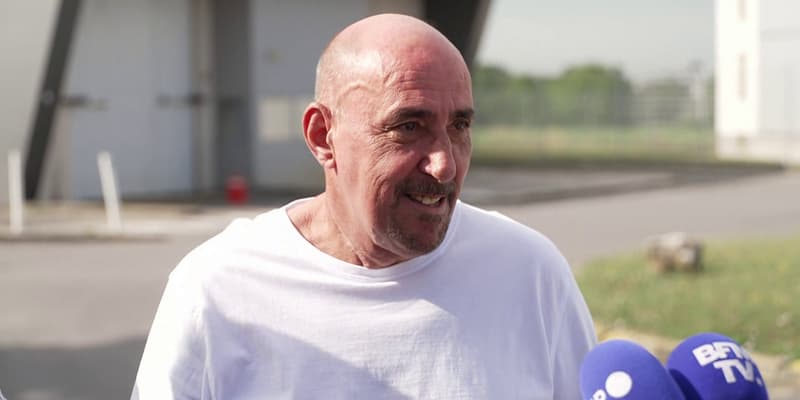 Serge Atlaoui, ex-condamné à mort en Indonésie, à sa sortie de prison à Meaux (Seine-et-Marne), le vendredi 18 juillet 2025.