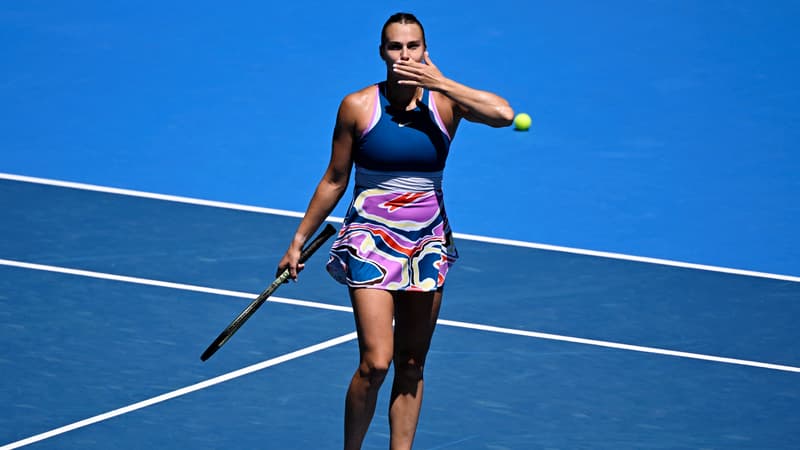 Sabalenka après sa qualification pour les quarts de finale de l'Open d'Australie, le 23 janvier 2023