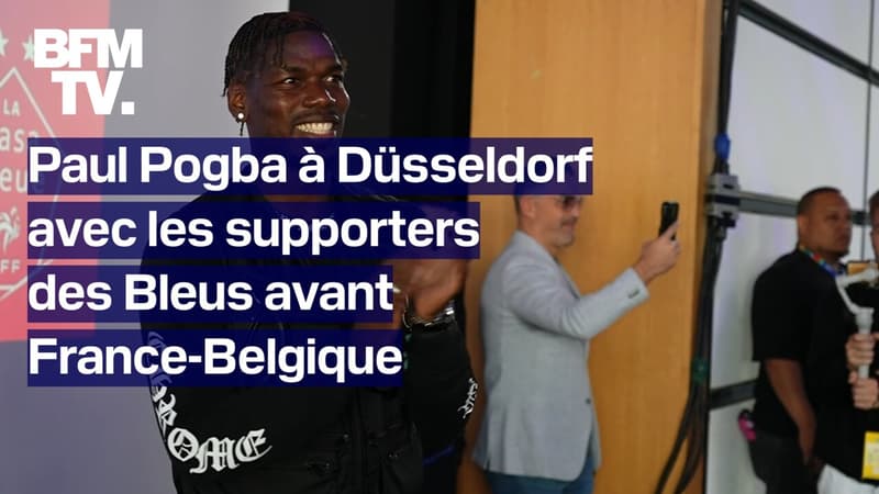 Regarder la vidéo Euro 2024: Paul Pogba fait une surprise aux supporters des Bleus à Düsseldorf avant France-Belgique