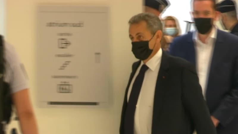 Nicolas Sarkozy arrive au tribunal, le 15 juin 2021.